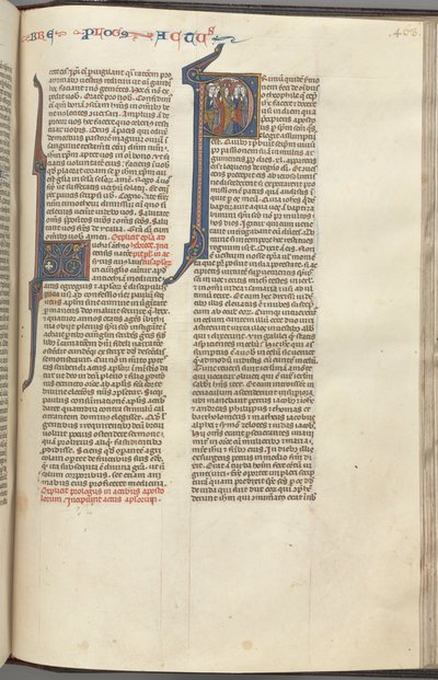 74. Fol. 463r, Skutky, historická iniciála P, Nanebevstoupení, c. 1275-1300. od Unbekannt