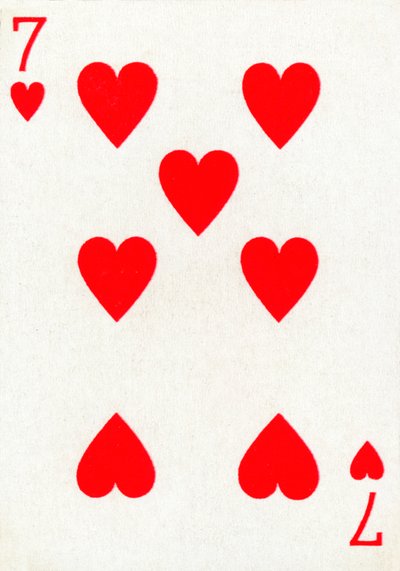 7 of Hearts z balíčku hracích karet Goodall & Son Ltd., c1940 od Unbekannt