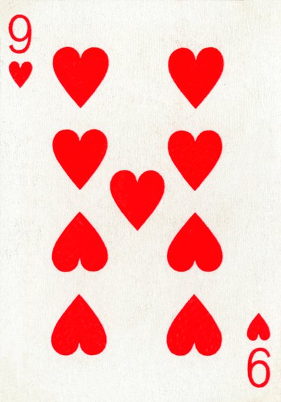 9 of Hearts z balíčku hracích karet Goodall & Son Ltd., c1940 od Unbekannt