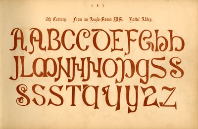 9. století. Z anglosaského čs. Battel Abbey, 1862 od Unbekannt