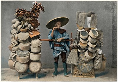 Obchodník vyrábějící košíky, c1890 od Unbekannt