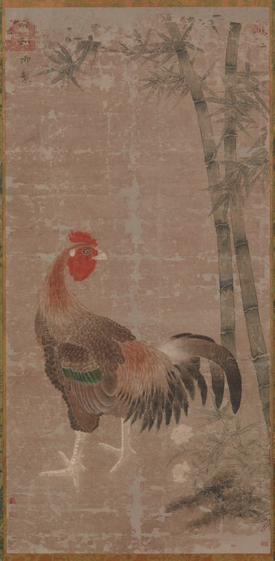 Kohout a bambusy, dynastie Ming, cca 1105-1135. od Unbekannt