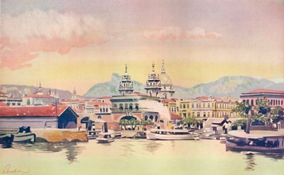 A Corner of the Rio Customs Wharf, 1914 od Unbekannt