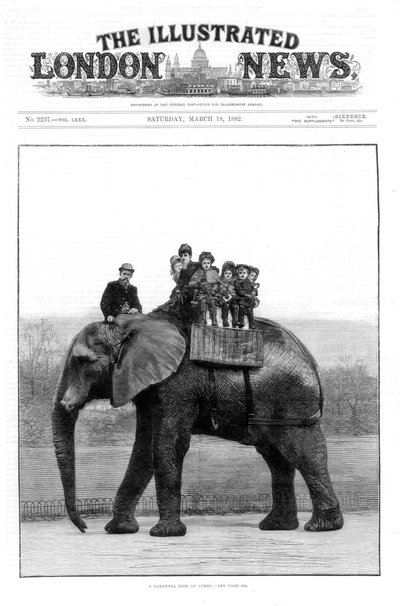 A Farewell Ride on Jumbo, London Zoo, 1882 od Unbekannt
