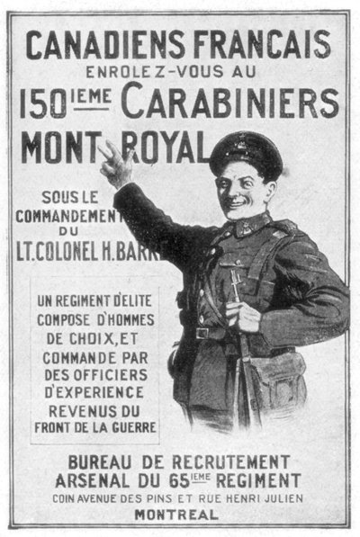 Francouzskokanadský náborový plakát, 1914 od Unbekannt
