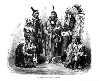 Skupina siouxských indiánů, 1872 od Unbekannt