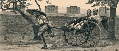 Jinriksha, nebo čínský ruční kočár, c1883. od Unbekannt