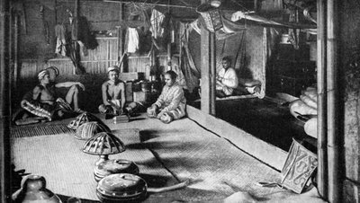 Dlouhý dům z Kalimantanu, Borneo, 1922 od Unbekannt