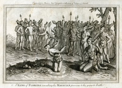 Král Floridy, který se radil se svým kouzelníkem před svým odchodem do bitvy, c1760 od Unbekannt