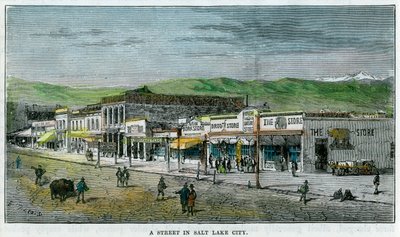 Ulice v Salt Lake City, Utah, USA, c1880 od Unbekannt