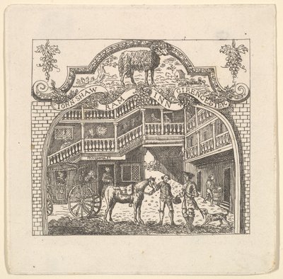 Tavern Card for John Shaw, 1790s. od Unbekannt