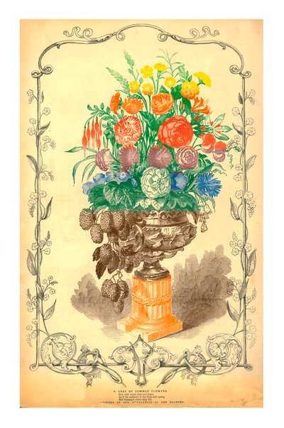 Váza s letními květinami, 1849. od Unbekannt