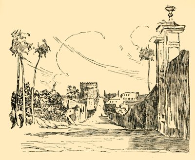 Pohled na Appian Way, jak je to-Dnes, c1930. od Unbekannt