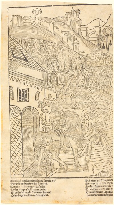 Varování před hraním v kostky, c. 1500. od Unbekannt