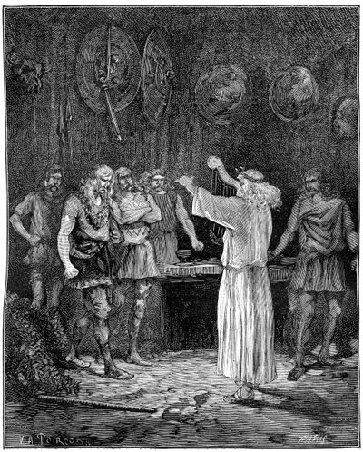 Bard recitující vznešené tradice rodiny, 1882-1884 od Unbekannt