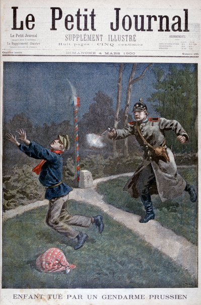 Chlapec zastřelený pruským četníkem na útěku z nápravného zařízení, 1900 od Unbekannt