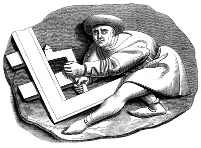 Tesařský učeň pracující na zkušebně, 15. století 1849 od Unbekannt