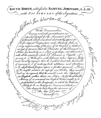 Faksimile desky v prvním vydání Boswells Life of Johnson, 1907 od Unbekannt