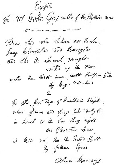 Dopis Allana Ramsayho Johnu Gayovi, 18. století 1840 od Unbekannt