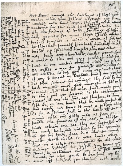 Dopis panu Storie od Olivera Cromwella, St Ives, 11. ledna, 1635-1636, 1899 od Unbekannt