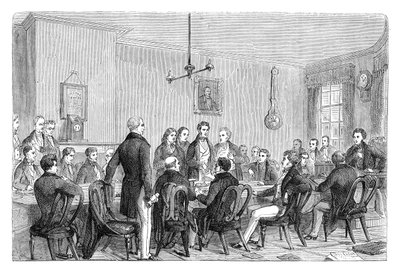 Setkání Anti-Corn Law League v Newalls Building, Manchester, 1838 c1895 od Unbekannt