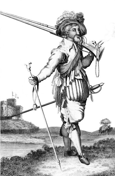 Mušketýr o zavedení střelných zbraní, 1798 od Unbekannt