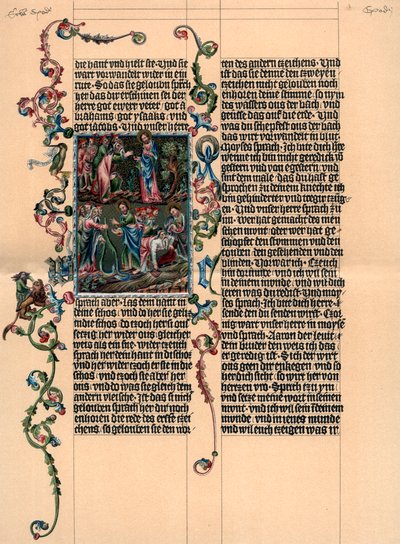 Stránka z bible Wenzel, c1400, 1903 od Unbekannt