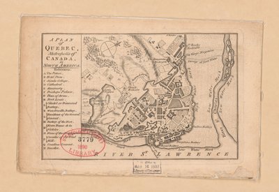 Plán Quebecu, metropole Kanady v Severní Americe od Unbekannt