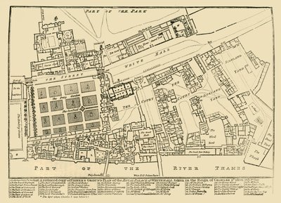 Zmenšená kopie Fishersova půdorysu královského paláce ve Whitehallu, 1680, 1881. od Unbekannt