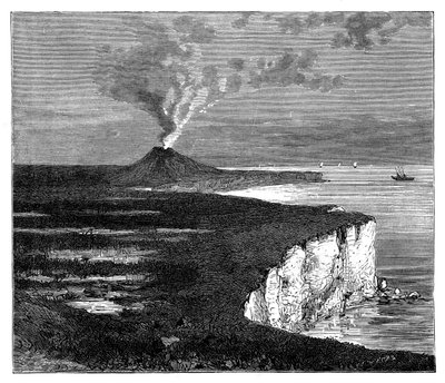 Štítová sopka na ostrově Réunion, Indický oceán, c1890 od Unbekannt