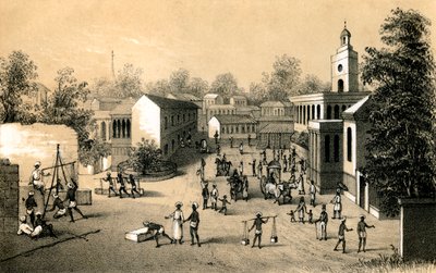 Ulice v Bombaji, 1847 od Unbekannt