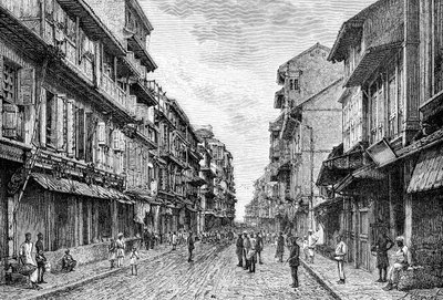 Ulice v Bombaji, Indie, 1895 od Unbekannt