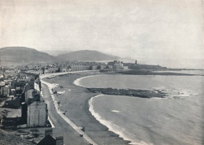 Aberystwyth - Pohled na záliv, ukazující hrad a univerzitní kolej, 1895 od Unbekannt