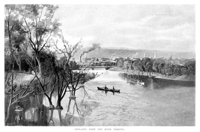 Adelaide, od řeky Torrens, 1886 od Unbekannt