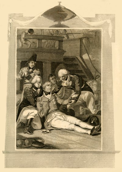 Admirál Lord Nelson smrtelně zraněn při vítězství v bitvě u Trafalgaru, 1805, 1816. od Unbekannt