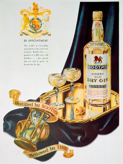 Reklama na gin Booths, 1935 od Unbekannt