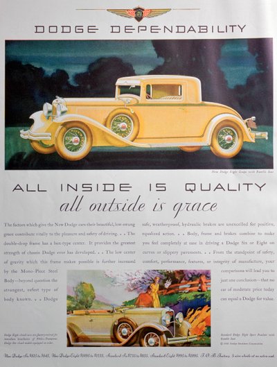 Reklama na vozy Dodge, 1931 od Unbekannt