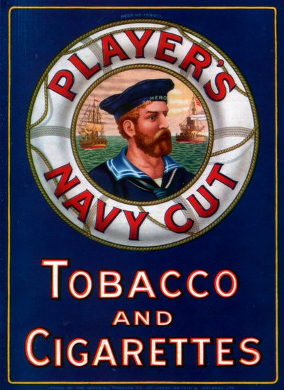 Reklama pro hráče Navy Cut Tobacco and Cigarettes, 1923 od Unbekannt