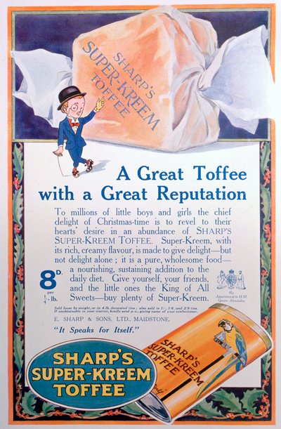 Reklama na Sharps Super-Kreem Toffee, 1922 od Unbekannt