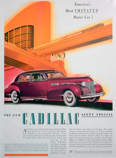 Reklama na vůz Cadillac Sixty Special, 1940 od Unbekannt