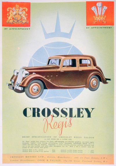 Reklama na vůz Crossley Regis, 1935 od Unbekannt