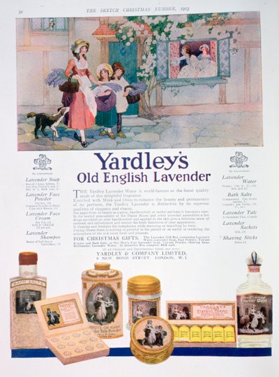 Reklama na řadu Yardleys Old English Lavender, 1923 od Unbekannt