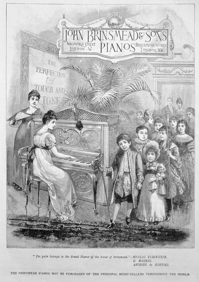 Reklama na klavíry Brinsmead, 1899 od Unbekannt