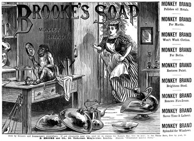 Reklama na Brookes Monkey Brand Soap, 1887 od Unbekannt