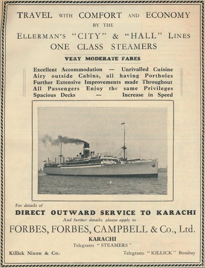 Reklama na parníky Ellermans, 1936. od Unbekannt