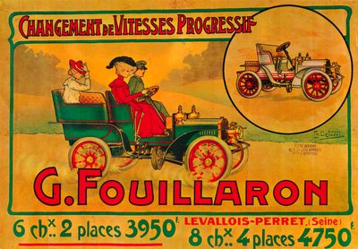 Inzerát na vozy Fouillaron, c1900s od Unbekannt