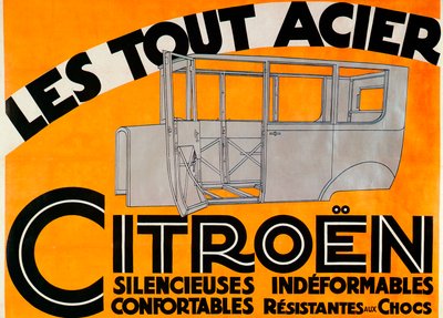 Inzerát na celoocelové vozy Citroen, c1924 od Unbekannt
