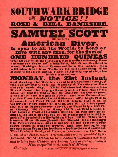 Reklama na kaskadérské show od Samuela Scotta, 1840, 1948. od Unbekannt