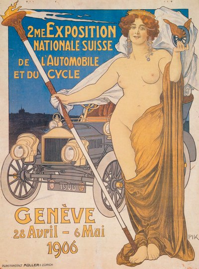 Reklama na druhou švýcarskou národní výstavu automobilů a kol, Ženeva, 1906 od Unbekannt
