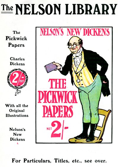 Reklama na The Pickwick Papers od Charlese Dickense, prodávané Nelson Library, 1912 od Unbekannt
